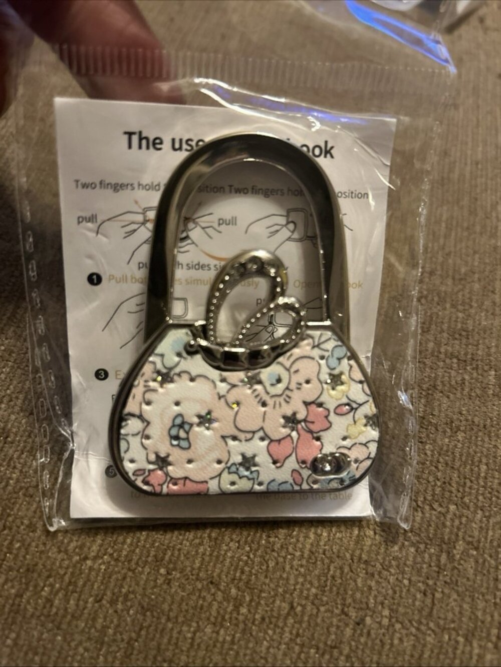 Handbag hanger purse hook Multicolor Floral Purse Hook